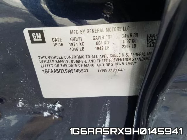 1G6AA5RX9H0145941 фото 2