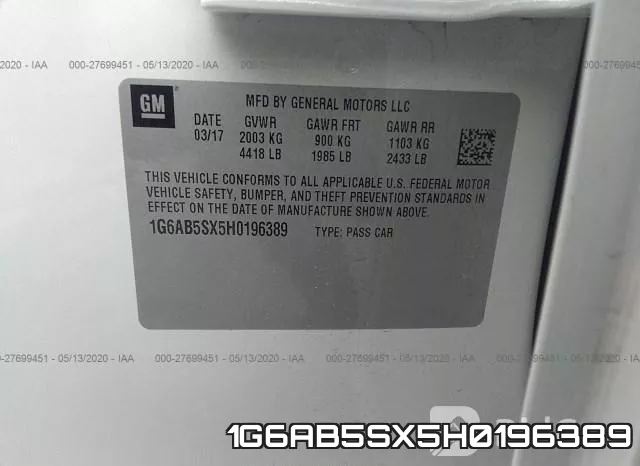 1G6AB5SX5H0196389 фото 10