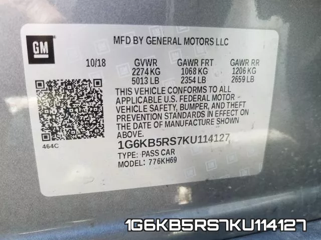 1G6KB5RS7KU114127 фото 2