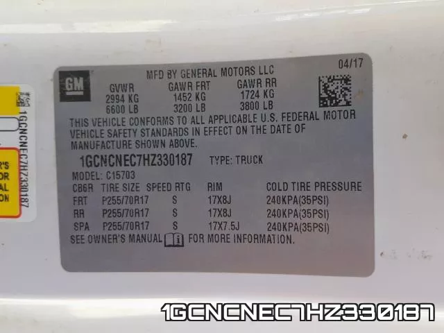 1GCNCNEC7HZ330187 фото 2