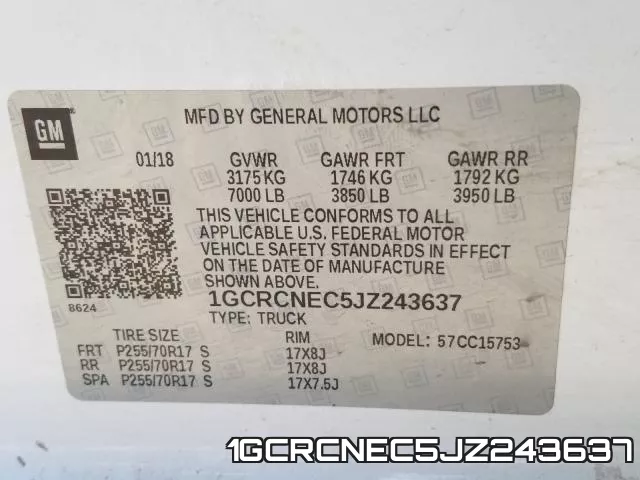 1GCRCNEC5JZ243637 фото 2