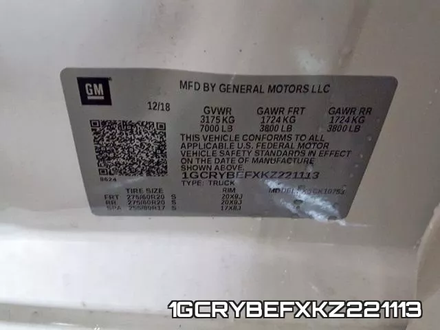 1GCRYBEFXKZ221113 фото 2