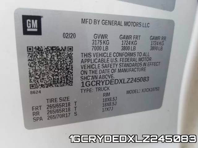 1GCRYDEDXLZ245083 фото 2