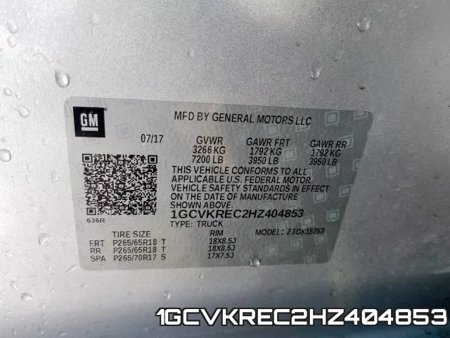 1GCVKREC2HZ404853 фото 2