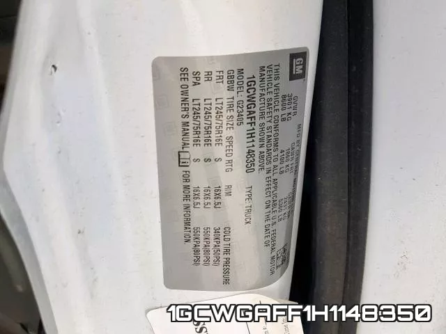 1GCWGAFF1H1148350 фото 2