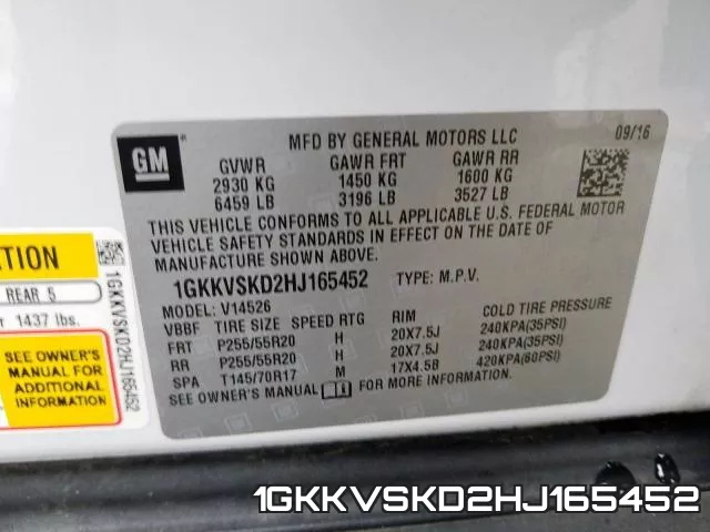 1GKKVSKD2HJ165452 фото 2