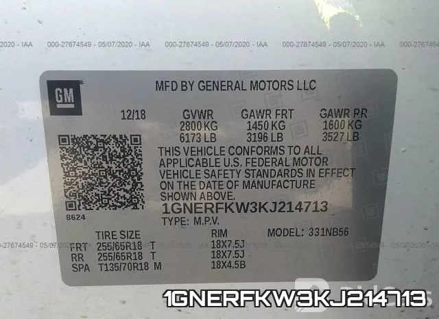 1GNERFKW3KJ214713 фото 10