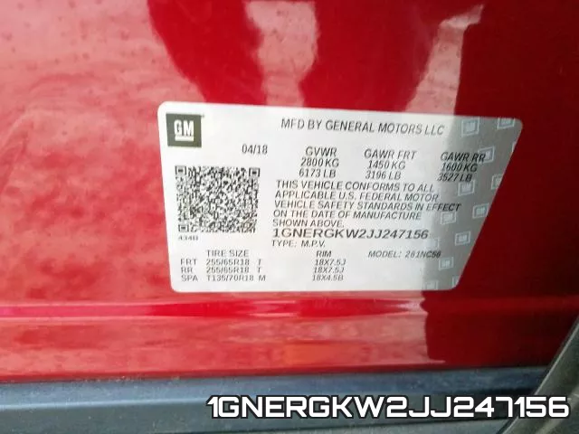 1GNERGKW2JJ247156 фото 2