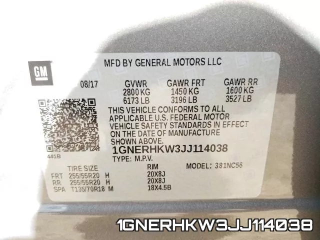 1GNERHKW3JJ114038 фото 2