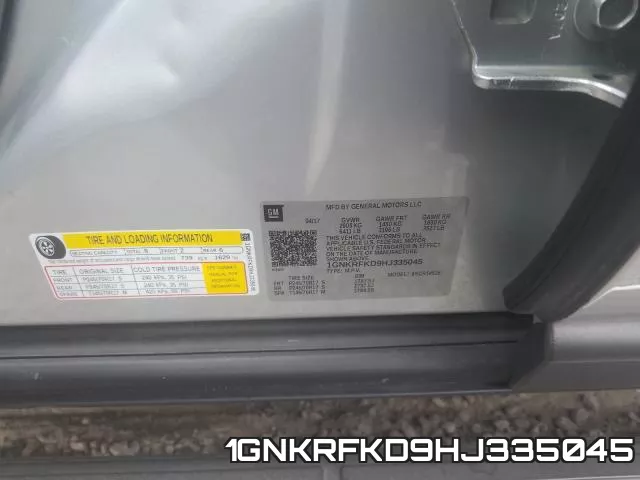 1GNKRFKD9HJ335045 фото 2