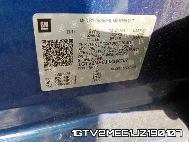 1GTV2MEC1JZ190107 фото 2