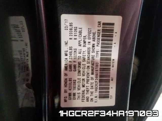1HGCR2F34HA197083 фото 2