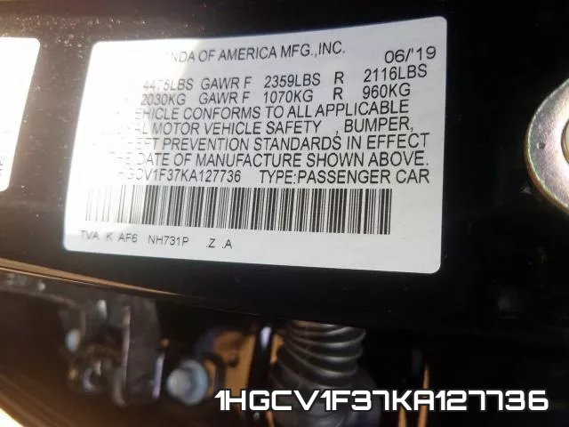 1HGCV1F37KA127736 фото 2