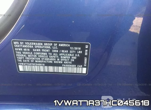 1VWAT7A37HC045618 фото 10