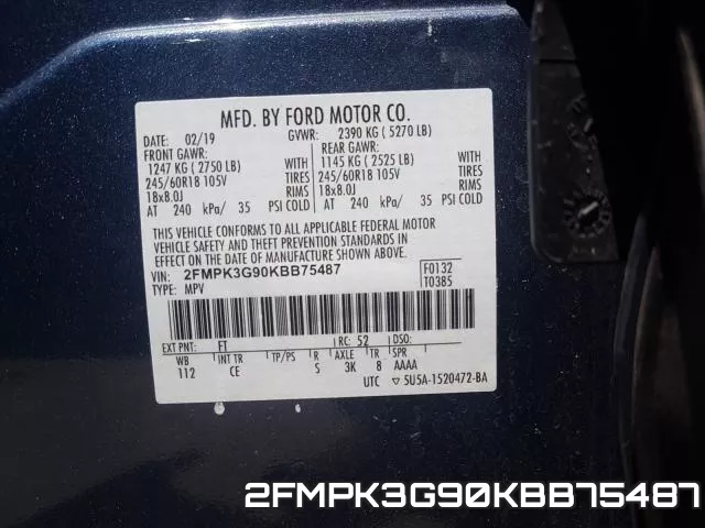 2FMPK3G90KBB75487 фото 2