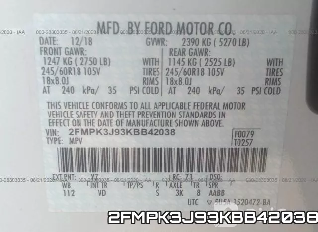 2FMPK3J93KBB42038 фото 10