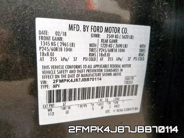 2FMPK4J87JBB70114 фото 2