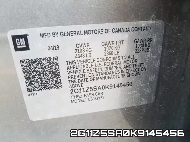 2G11Z5SA0K9145456 фото 2