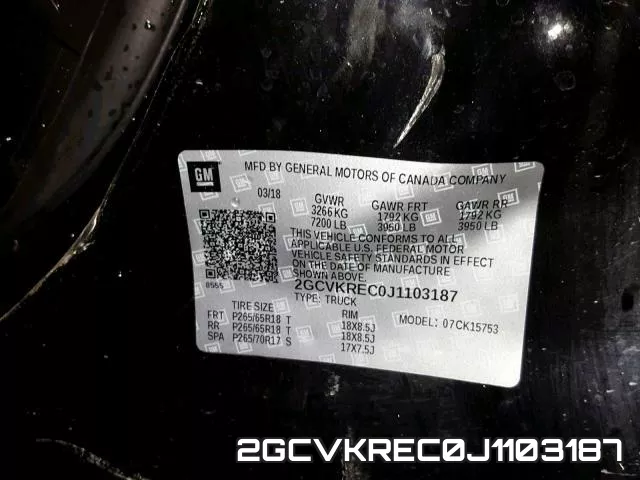 2GCVKREC0J1103187 фото 2