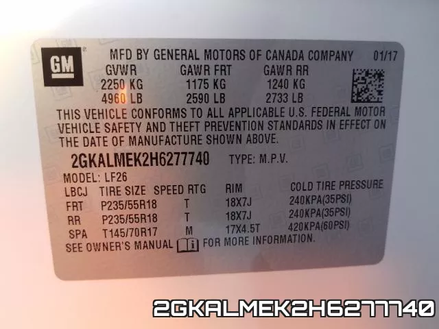 2GKALMEK2H6277740 фото 2