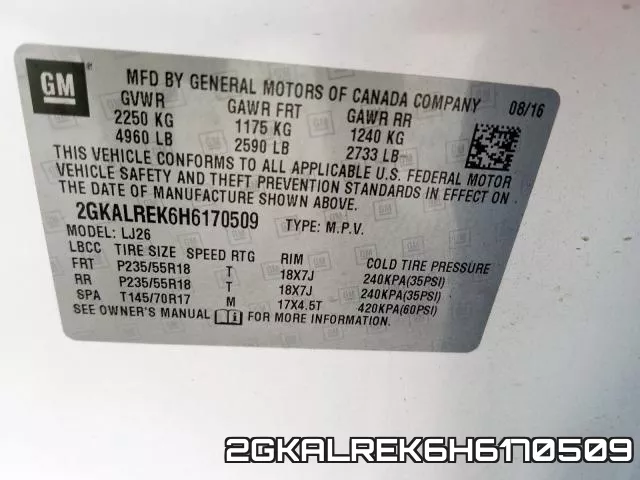 2GKALREK6H6170509 фото 2