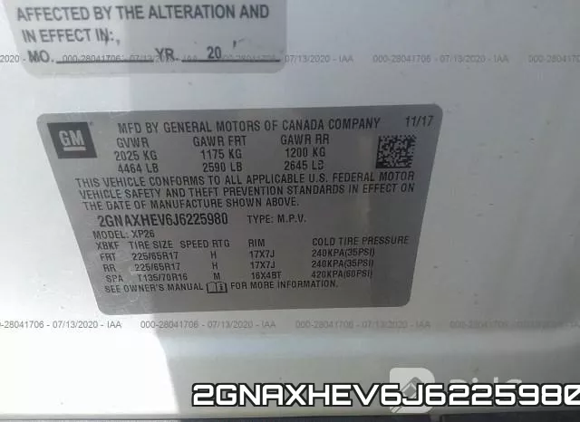 2GNAXHEV6J6225980 фото 10