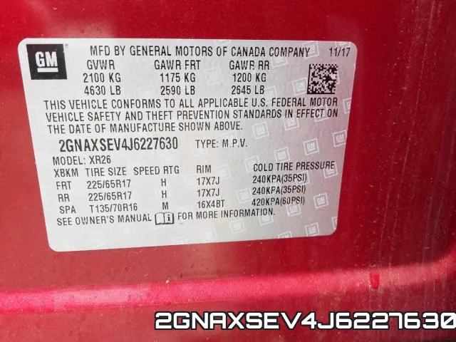 2GNAXSEV4J6227630 фото 2
