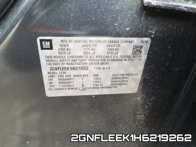 2GNFLEEK1H6219262 фото 2