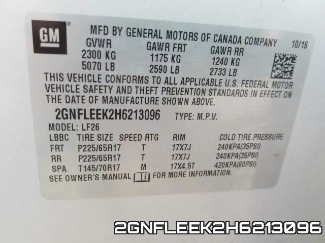 2GNFLEEK2H6213096 фото 2
