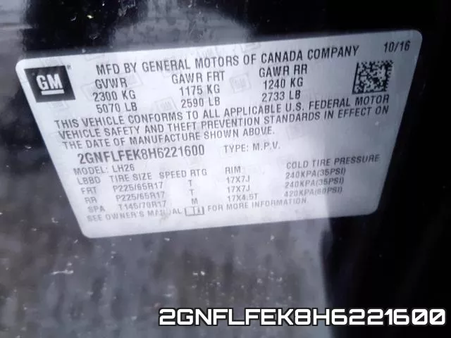 2GNFLFEK8H6221600 фото 2