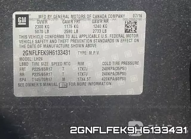 2GNFLFEK9H6133431 фото 10