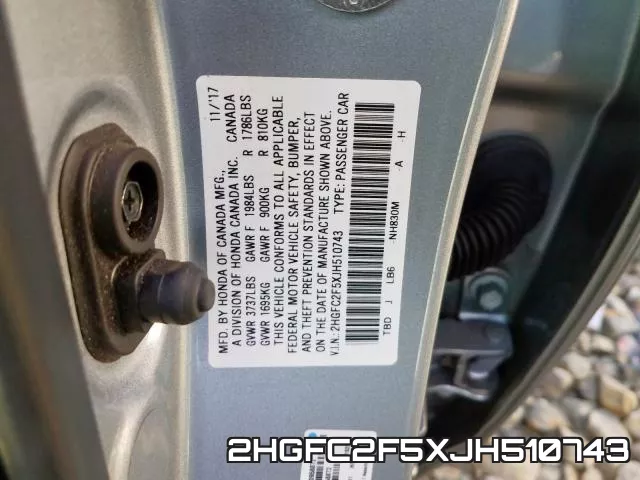 2HGFC2F5XJH510743 фото 2