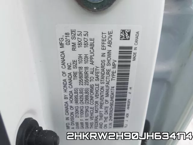 2HKRW2H90JH634174 фото 2