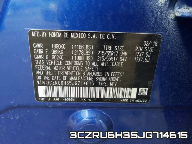 3CZRU6H35JG714615 фото 2