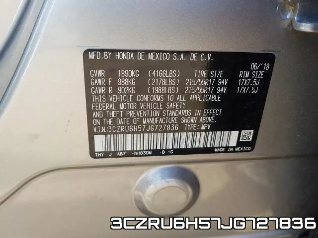 3CZRU6H57JG727836 фото 2