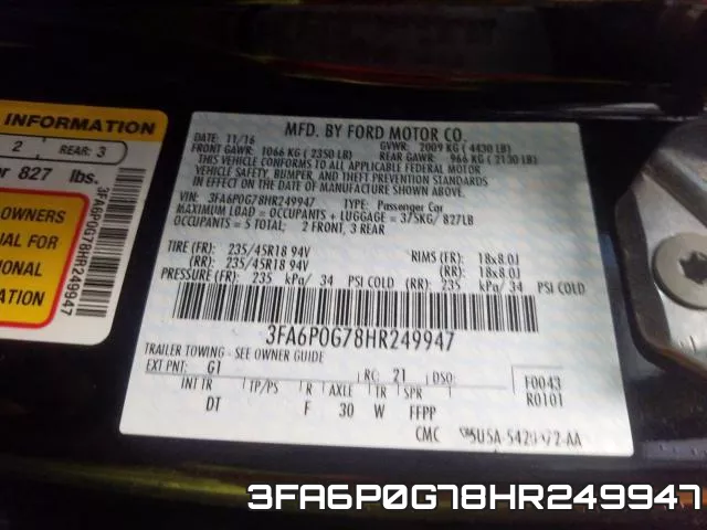 3FA6P0G78HR249947 фото 2