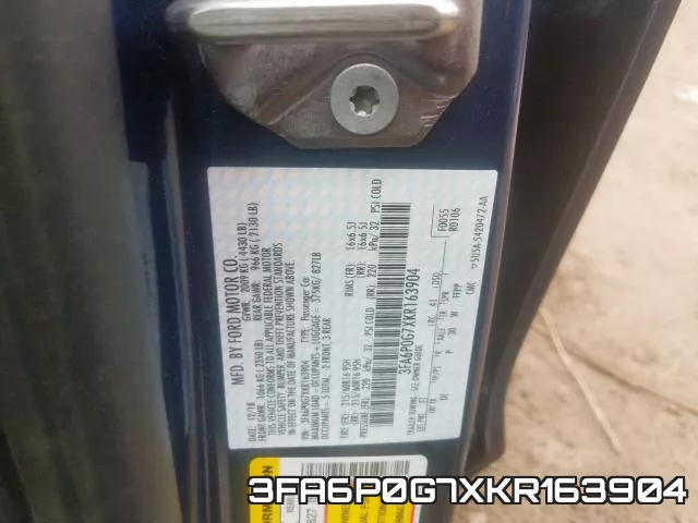 3FA6P0G7XKR163904 фото 2