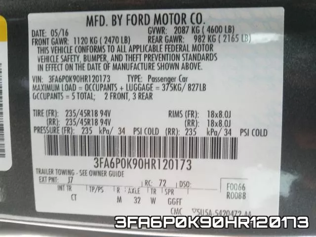 3FA6P0K90HR120173 фото 2