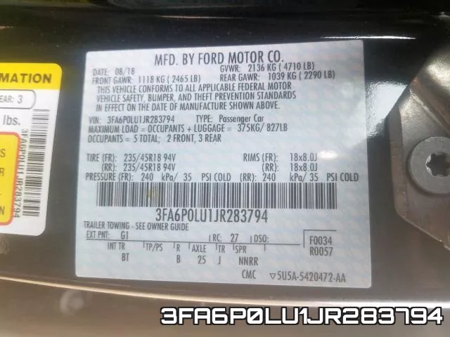 3FA6P0LU1JR283794 фото 2