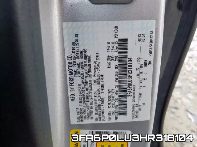 3FA6P0LU3HR318104 фото 2
