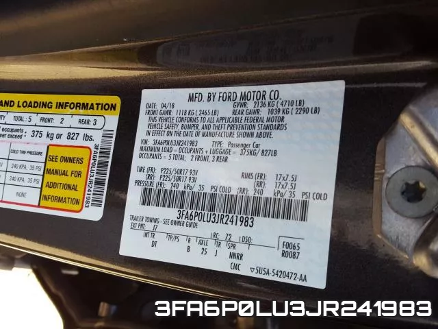 3FA6P0LU3JR241983 фото 2