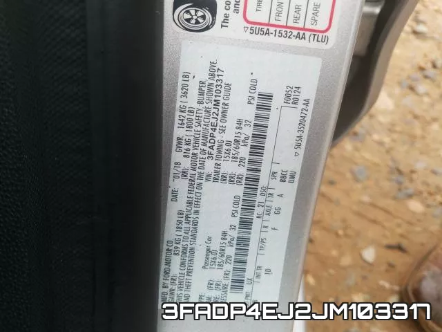 3FADP4EJ2JM103317 фото 2