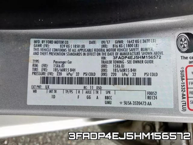 3FADP4EJ5HM156572 фото 2