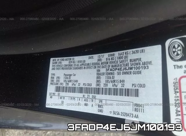 3FADP4EJ6JM100193 фото 10