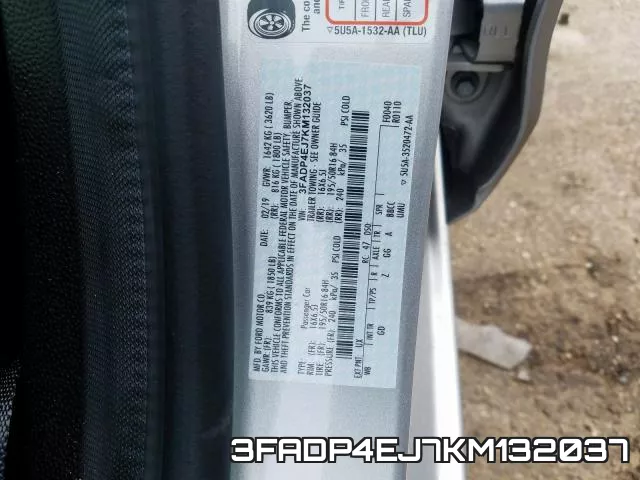 3FADP4EJ7KM132037 фото 2