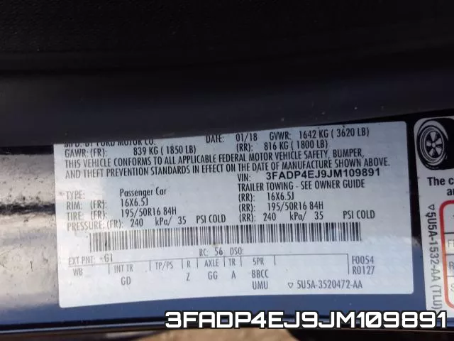3FADP4EJ9JM109891 фото 2