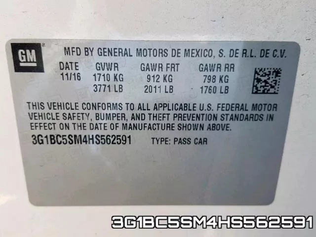 3G1BC5SM4HS562591 фото 2