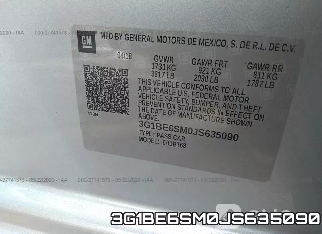 3G1BE6SM0JS635090 фото 10