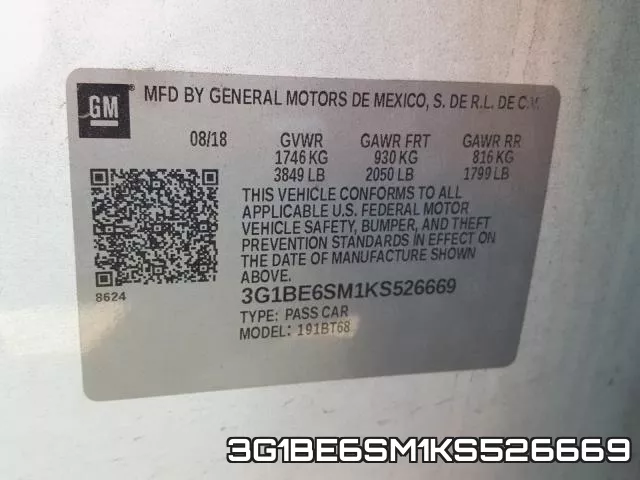 3G1BE6SM1KS526669 фото 2