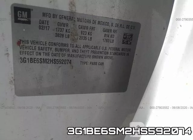 3G1BE6SM2HS592074 фото 10